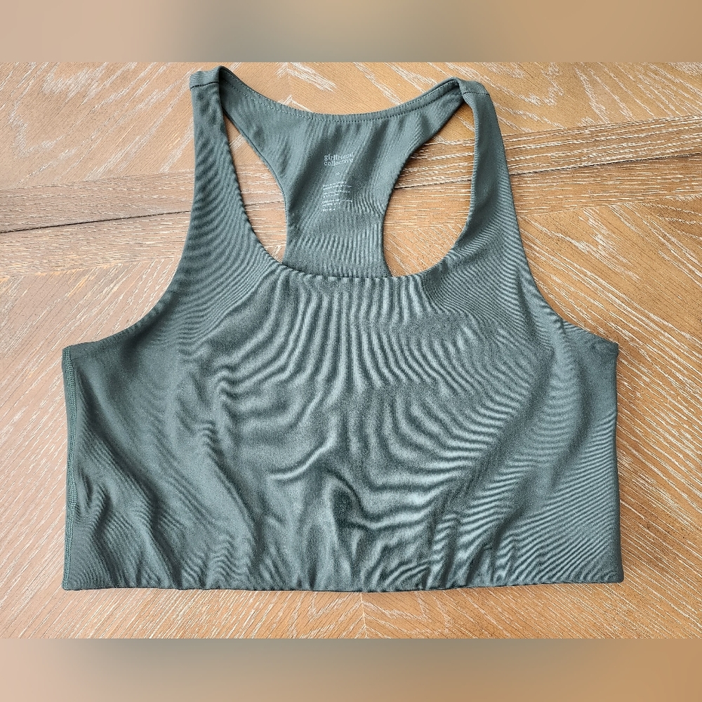 Girlfriend Collective Paloma bra in moss, XL
